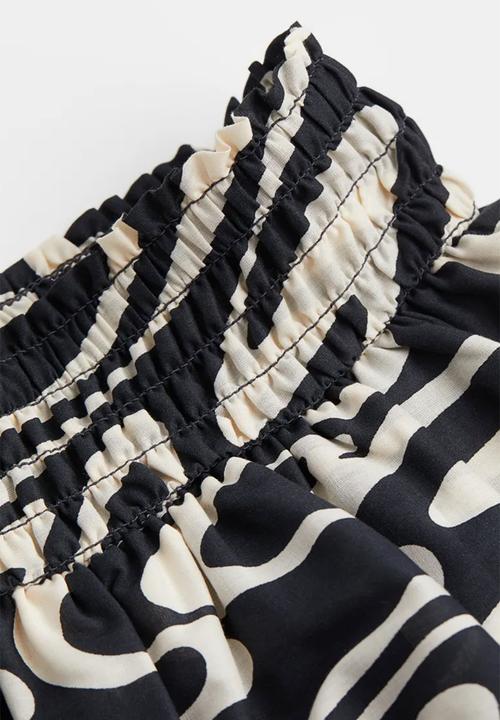 H&M - Tiered skirt - dark grey & cream