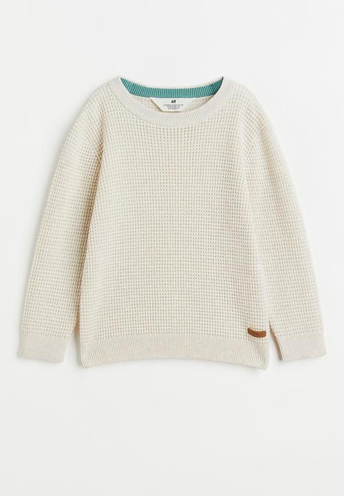 H&M - Waffle-knit cotton jumper - natural white