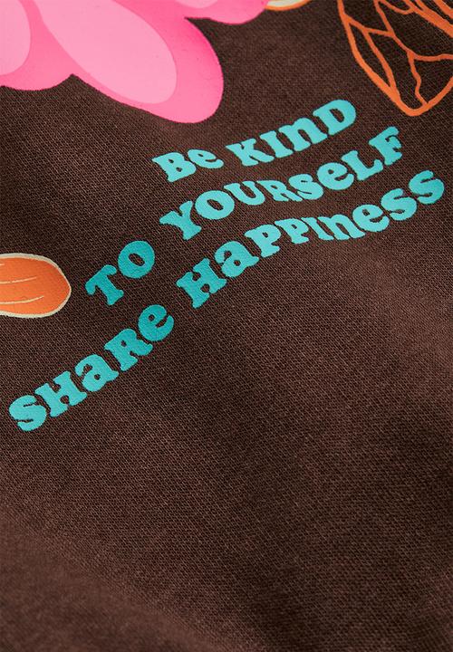 H&M - Oversized sweatshirt - dark brown/kind heart