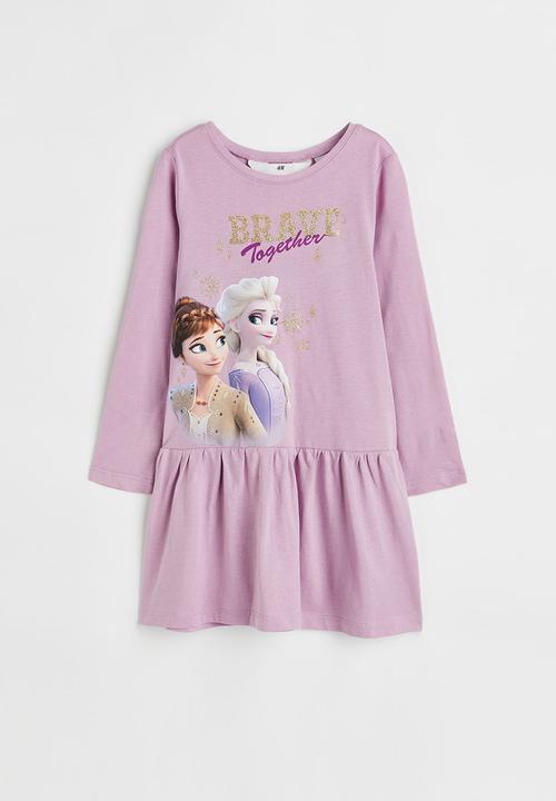H&M - Patterned cotton dress - light purple/frozen