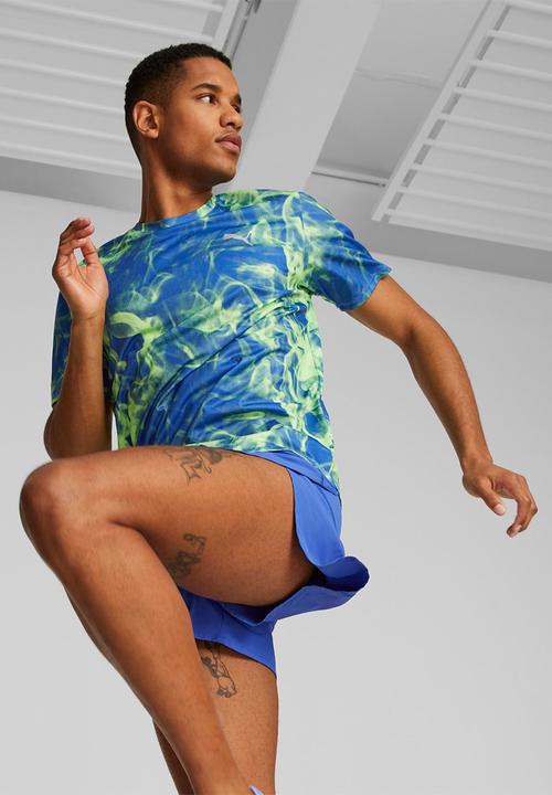 PUMA - Run favorite aop graphic short sleeve tee - royal sapphire