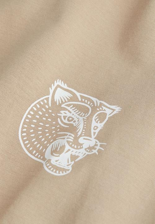H&M - Relaxed fit printed T-shirt - beige/wolf