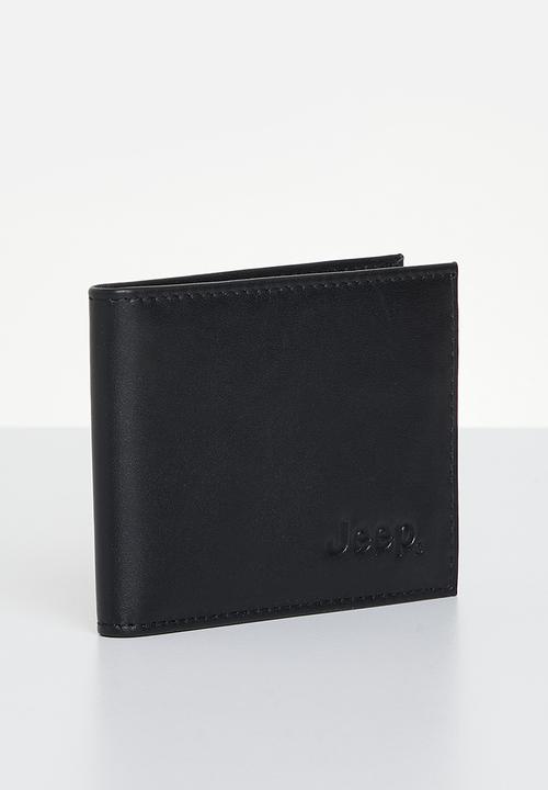 JEEP - Jeep leather billfold wallet - black