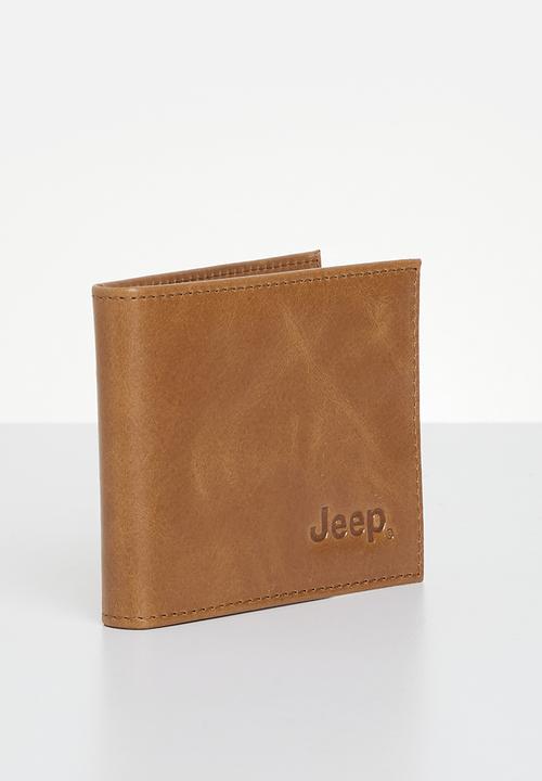 JEEP - Jeep leather billfold wallet - choc