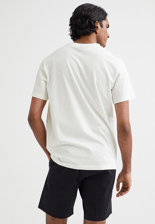 H&M - Regular fit cotton T-shirt - white/arôme amore