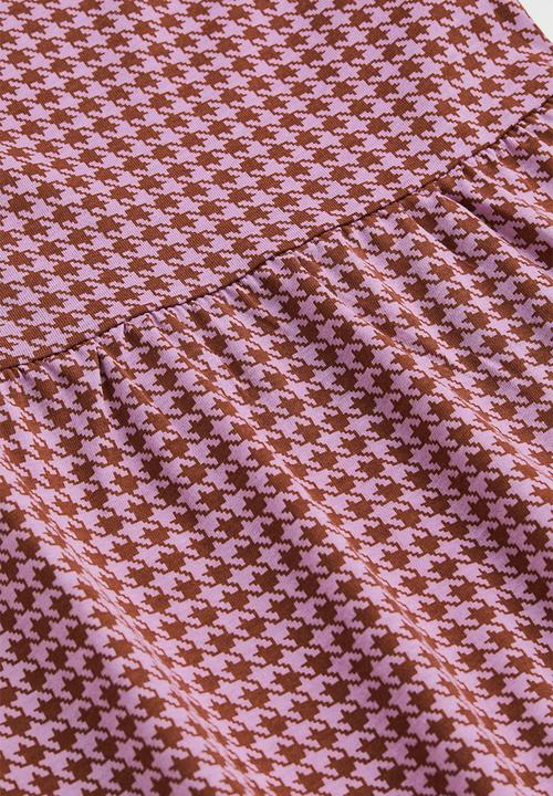H&M - Cotton jersey dress - purple/dogtooth-patterned