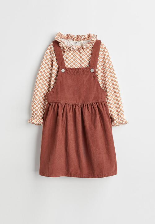 H&M - 2 Piece cotton set - dark beige-pink/floral