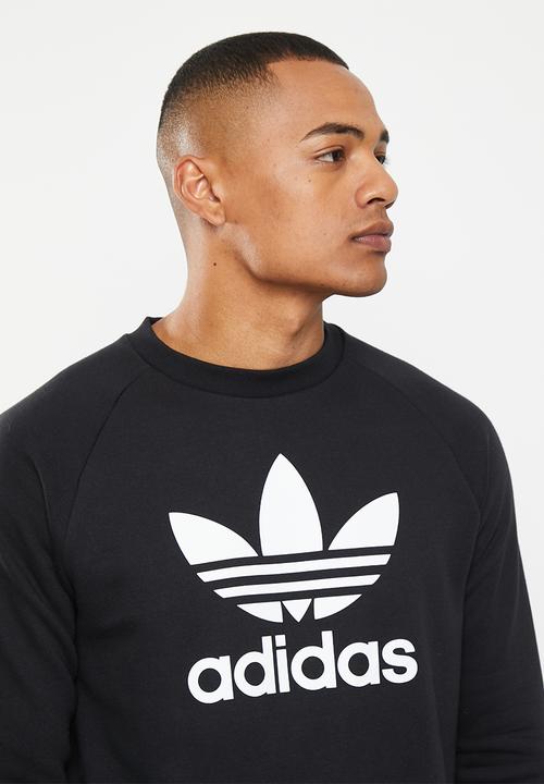 adidas Originals - Adicolour trefoil crew neck sweatshirt  - black