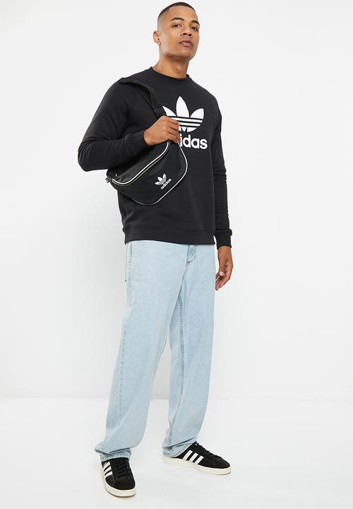 adidas Originals - Adicolour trefoil crew neck sweatshirt  - black