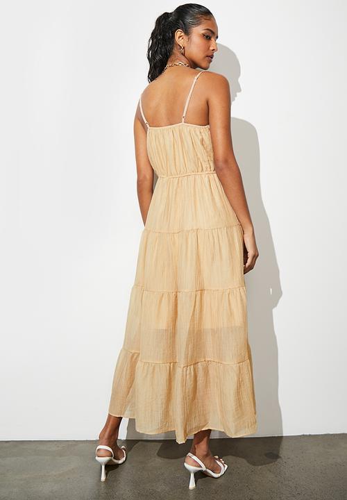 Superbalist - Anglaise insert tiered dress - stone