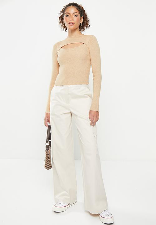 dailyfriday - Cut out long sleeve top - neutral