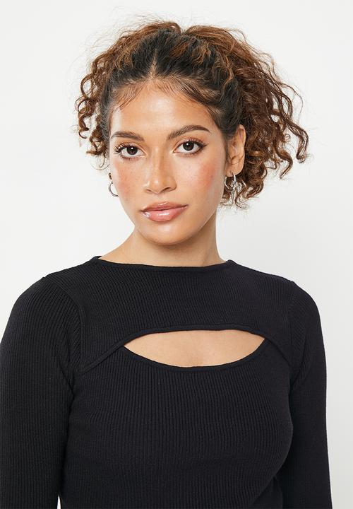 dailyfriday - Cut out long sleeve top - black