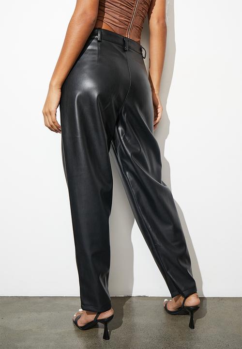 Superbalist - Pu tapered trouser - black