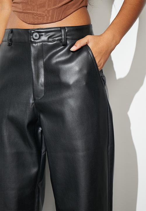 Superbalist - Pu tapered trouser - black