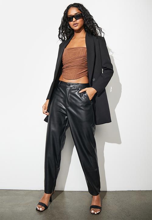 Superbalist - Pu tapered trouser - black