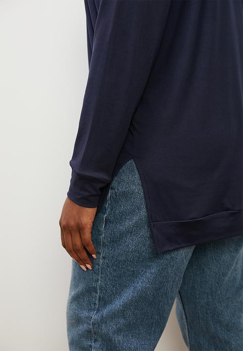 edit Plus - V-neck tunic top - navy