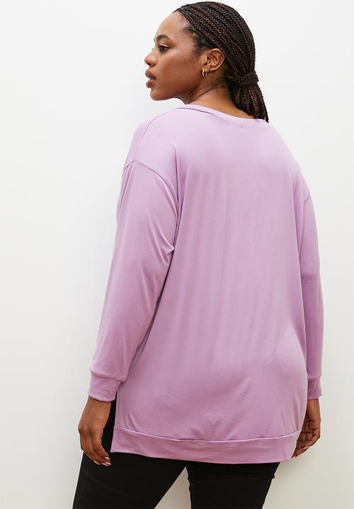 edit Plus - V-neck tunic top - lavender