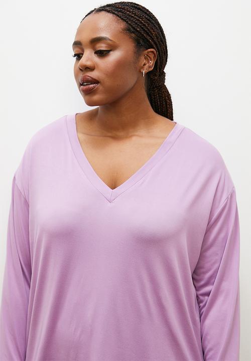 edit Plus - V-neck tunic top - lavender