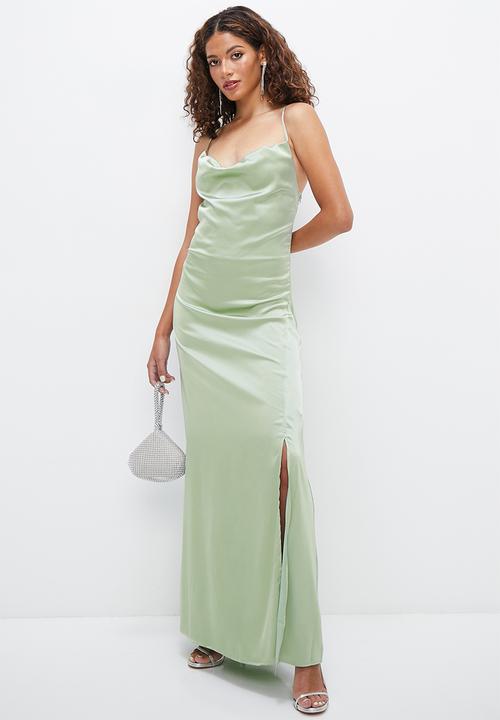 MILLA - Satin cowl maxi dress - mint