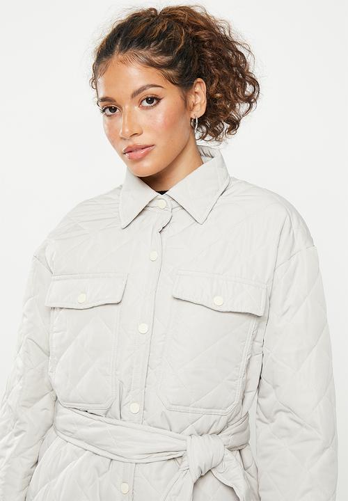 dailyfriday - Qulited shacket - light grey