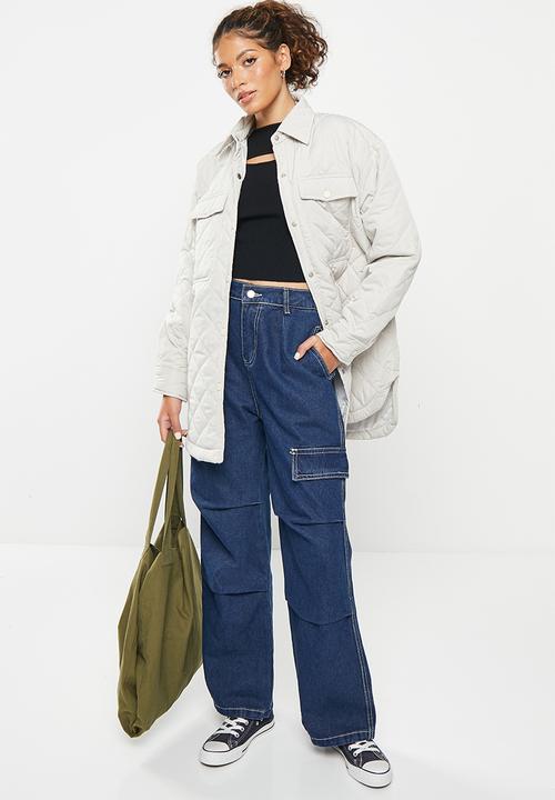 dailyfriday - Qulited shacket - light grey