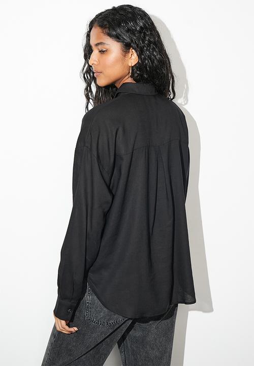 Superbalist - Linen pocket shirt -  black
