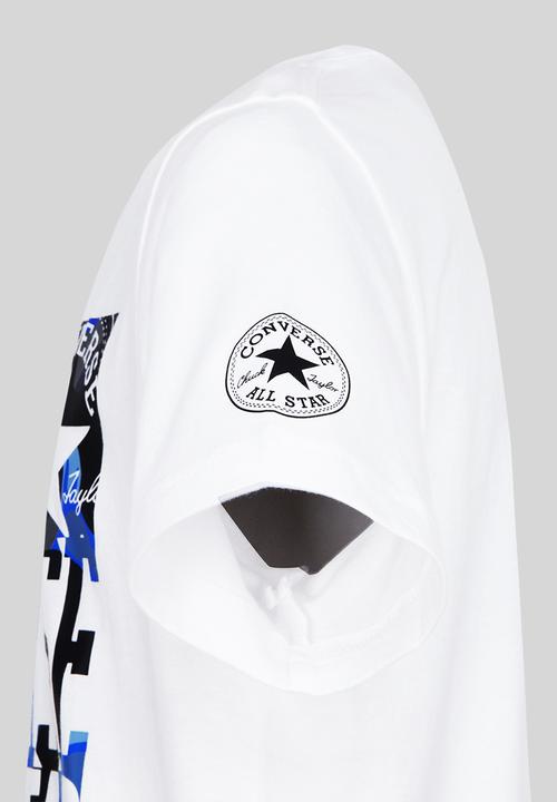 Converse - Cnvb camo logo stack tee - white