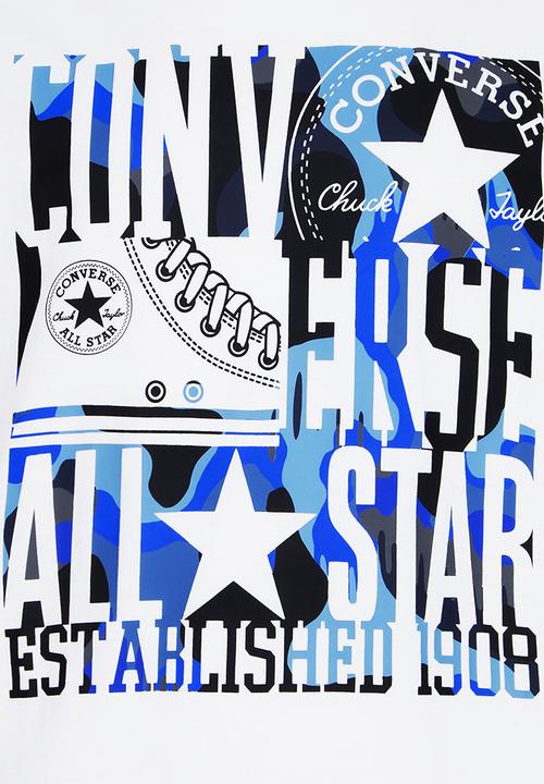 Converse - Cnvb camo logo stack tee - white