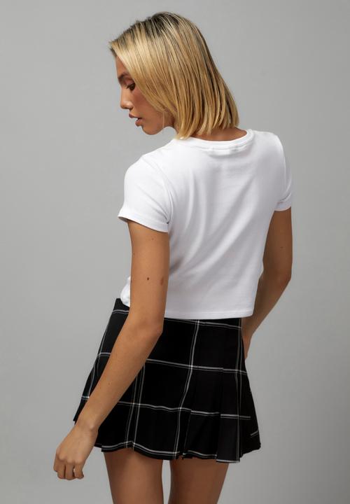 Factorie - Mini pleated skirt - shelly check/black