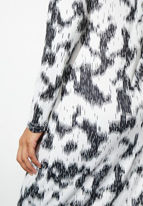 Superbalist - Printed knit column dress - monochromatic natures texture