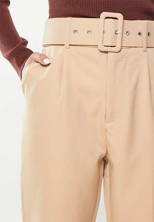 dailyfriday - Belted tapered trousers - tan