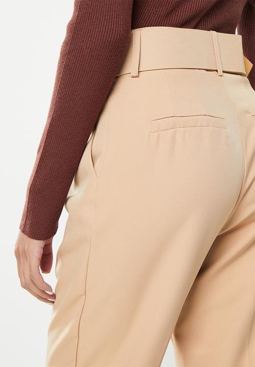 dailyfriday - Belted tapered trousers - tan