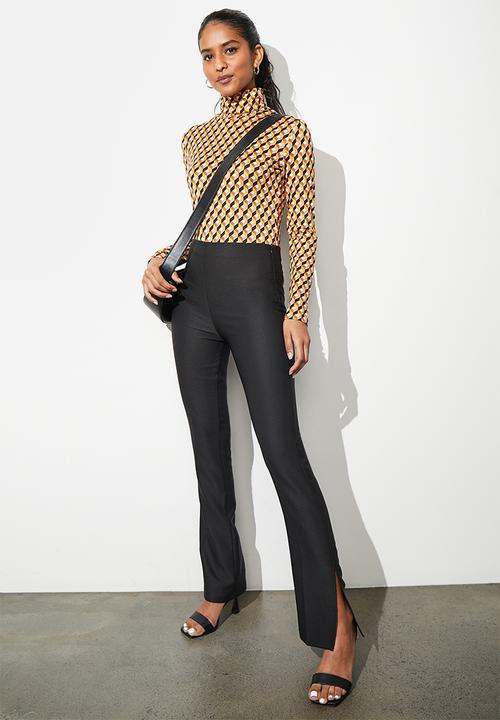 Superbalist - Side slit flare leg - black