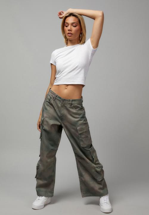Factorie - Multi pocket denim cargo jean - swamp camo