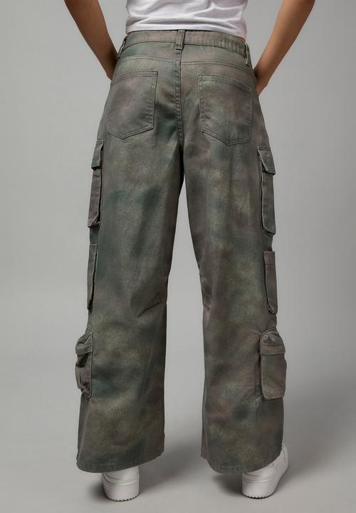 Factorie - Multi pocket denim cargo jean - swamp camo