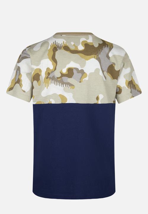 Converse - Cnvb blocked camo short sleeve tee - midnight navy