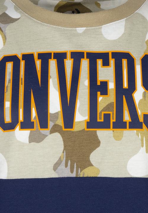 Converse - Cnvb blocked camo short sleeve tee - midnight navy
