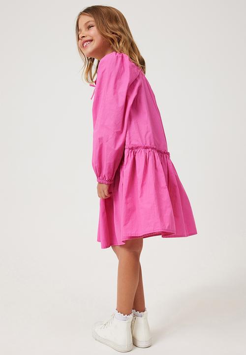 Cotton On - Caitlin long sleeve dress - raspberry pink