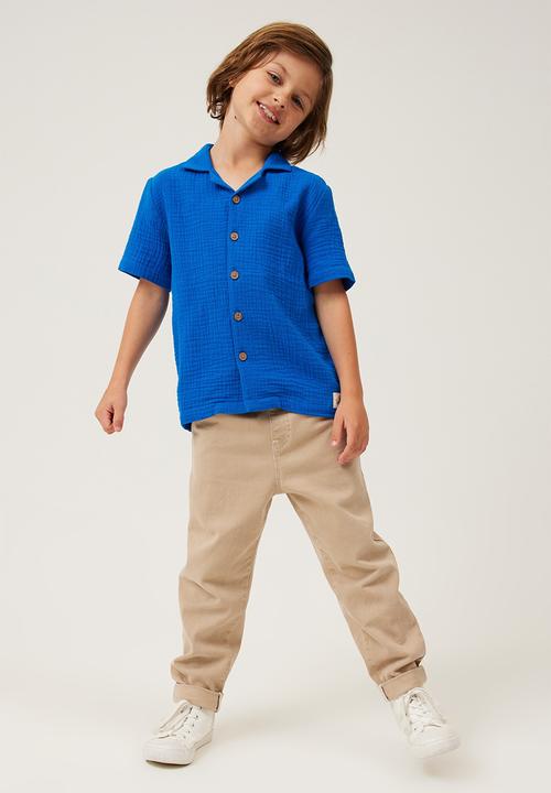 Cotton On - Cabana short sleeve shirt - blue punch / cheesecloth