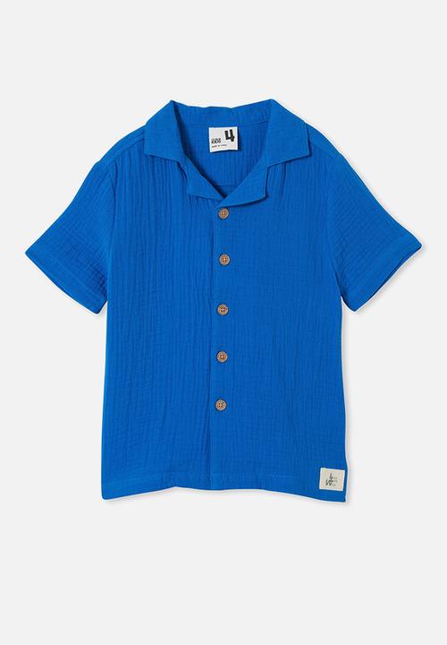 Cotton On - Cabana short sleeve shirt - blue punch / cheesecloth
