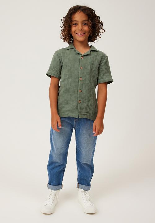 Cotton On - Cabana short sleeve shirt - swag green / cheesecloth