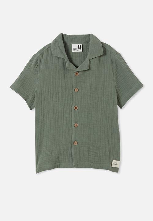 Cotton On - Cabana short sleeve shirt - swag green / cheesecloth