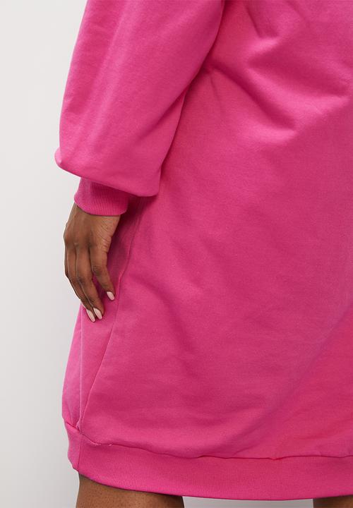 Superbalist - Crossover v-neck sweat dress - pink