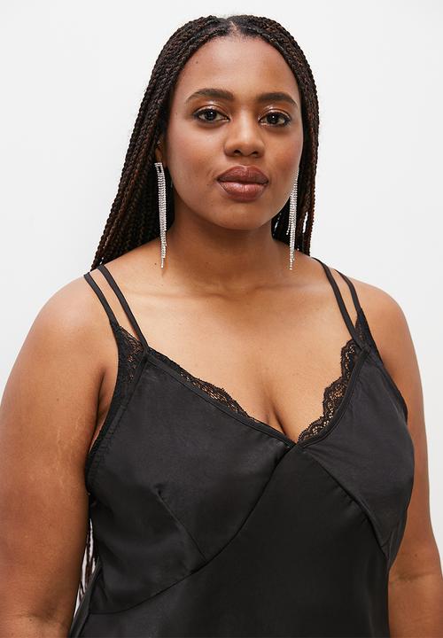 Superbalist - Satin slip dress - black