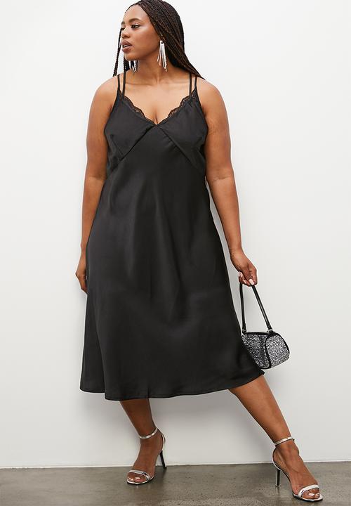 Superbalist - Satin slip dress - black