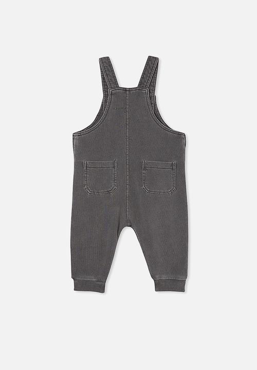 Cotton On - Sam fleece overall - rabbit grey wash