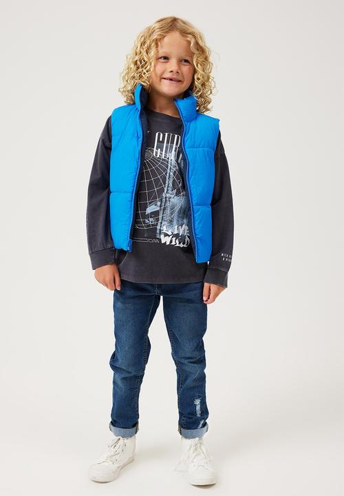 Cotton On - jamie reversible puffer vest - blue punch/navy blazer