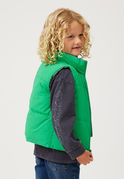 Cotton On - jamie reversible puffer vest - swag green/green splash