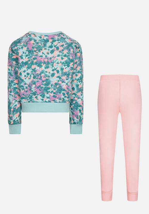 Converse - Cnvg printed crew & jogger set - bleached coral