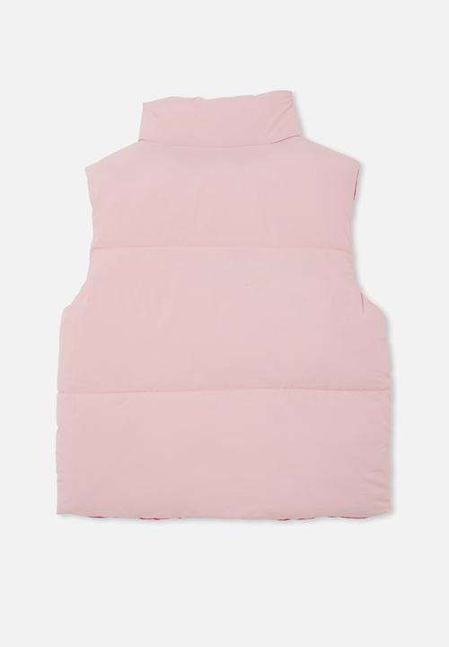 Cotton On - Jamie reversible puffer vest - marshmallow/fuchsia boom